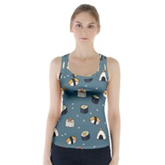 Sushi Pattern Racer Back Sports Top by Jancukart