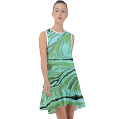 Waves Marbled Abstract Background Frill Swing Dress by Amaryn4rt