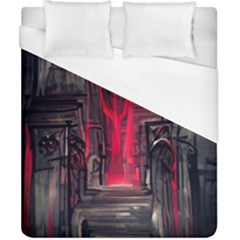 Stranger Things Fantasy Dark  Red Duvet Cover (california King Size) by Amaryn4rt