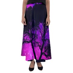 Tree Men Space Universe Surreal Flared Maxi Skirt by Amaryn4rt