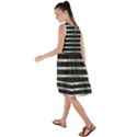 Black Silver Background Pattern Stripes Frill Swing Dress View2