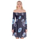 Eyes Evil Eye Blue Pattern Off Shoulder Skater Dress View1