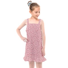 Flora Flowers Pattern Design Pink Spring Nature Kids  Overall Dress by artworkshop