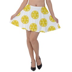 Fruit Food Juicy Organic Yellow Velvet Skater Skirt by Wegoenart