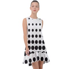 Halftone Pattern Dot Modern Retro Texture Circle Frill Swing Dress by artworkshop