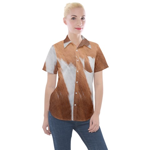 Horse Coat Animal Equine Women s Short Sleeve Pocket Shirt by artworkshop