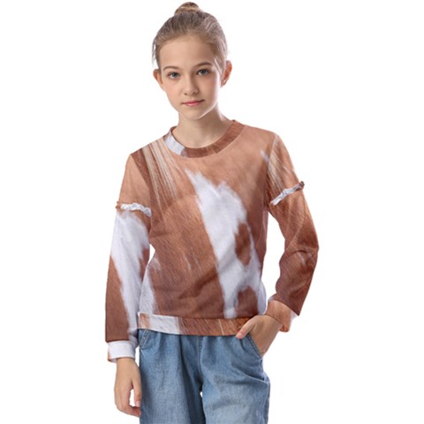 Horse Coat Animal Equine Kids  Long Sleeve Tee With Frill  by artworkshop