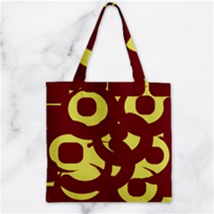 Illustration Art Pattern Design Painting- Zipper Grocery Tote Bag by Wegoenart