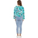 Sea waves seamless pattern Women s Lightweight Cropped Hoodie View4