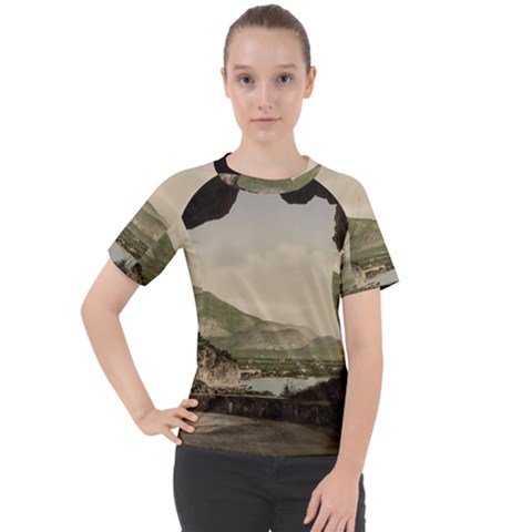 Ponale Road, Garda, Italy  Women s Sport Raglan Tee by ConteMonfrey