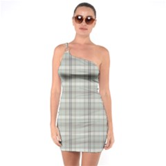 Winter Gray Plaids One Soulder Bodycon Dress by ConteMonfrey