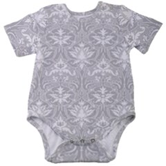 Grey Lace Decorative Ornament - Pattern 14th And 15th Century - Italy Vintage Baby Short Sleeve Onesie Bodysuit by ConteMonfrey