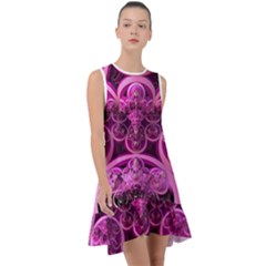 Fractal-math-geometry-visualization Pink Frill Swing Dress by Pakrebo