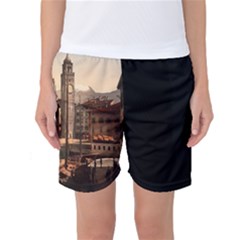  The Harbor, Riva, Lake Garda, Italy 1890-1900 Women s Basketball Shorts by ConteMonfrey