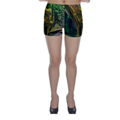 Chameleon Reptile Lizard Animal Skinny Shorts by Wegoenart