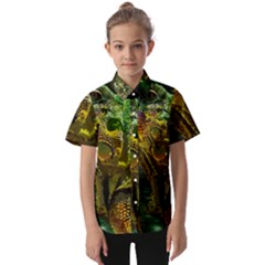 Chameleon Reptile Lizard Animal Kids  Short Sleeve Shirt by Wegoenart