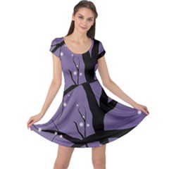 Moon Night Fantasy Dark Love Cap Sleeve Dress by Wegoenart