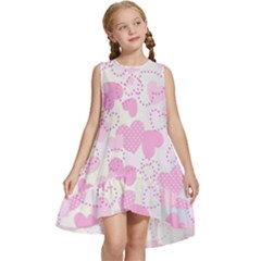 Valentine-background-hearts-bokeh Kids  Frill Swing Dress by Zezheshop