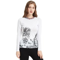 Im Fourth Dimension Black White 28 Women s Long Sleeve Rash Guard by imanmulyana