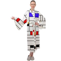 Illustration Geometric Abstract Plates Mosaic Maxi Velour Kimono by Wegoenart