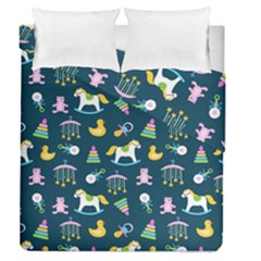 Cute Babies Toys Seamless Pattern Duvet Cover Double Side (queen Size) by Vaneshart