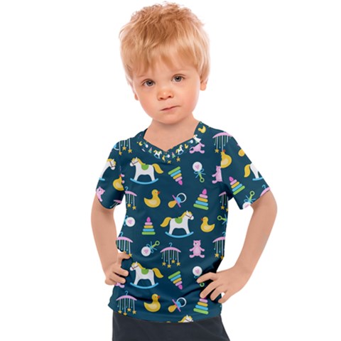 Cute Babies Toys Seamless Pattern Kids  Sports Tee by Vaneshart