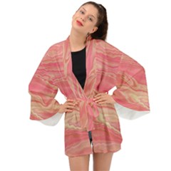 Illustration Graphic Pattern Texrure Pink Maeble Long Sleeve Kimono by Wegoenart