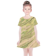 Green Pattern Texture Marble Kids  Simple Cotton Dress by Wegoenart