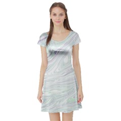 Illustration Marble Texture Marble Painting Short Sleeve Skater Dress by Wegoenart