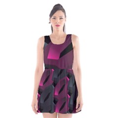 Illustration Hexagon Geometric Art Design Scoop Neck Skater Dress by Wegoenart