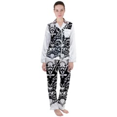 Im Fourth Dimension Black White 35 Satin Long Sleeve Pajamas Set by imanmulyana