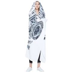 Im Fourth Dimension Black White 36 Wearable Blanket by imanmulyana