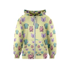 Illustration Animals Pastel Children Colorful Kids  Zipper Hoodie by Wegoenart