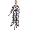 Background Monochrome Geometric Quarter Sleeve Wrap Front Maxi Dress View1