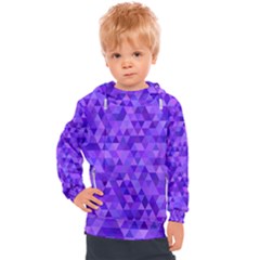 Illustration Purple Triangle Purple Background Kids  Hooded Pullover by Wegoenart