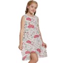 Illustration Flowers Pattern Wallpaper Floral Kids  Frill Swing Dress View3