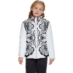 Im Fourth Dimension Black White 57 Kids  Puffer Bubble Jacket Coat by imanmulyana