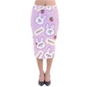 Illustration Rabbit Cartoon Background Pattern Velvet Midi Pencil Skirt View1