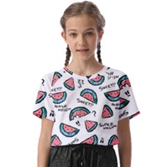 Illustration Watermelon Fruit Sweet Slicee Kids  Basic Tee by Sudhe