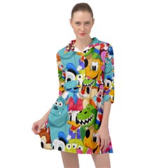 Illustration Cartoon Character Animal Cute Mini Skater Shirt Dress by Sudhe