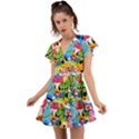 Illustration Cartoon Character Animal Cute Flutter Sleeve Wrap Dress View1