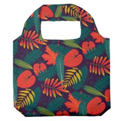 Leaves Pattern Wallpaper Seamless Premium Foldable Grocery Recycle Bag by Sudhe