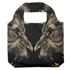 Animalsangry Male Lions Conflict Premium Foldable Grocery Recycle Bag by Jancukart