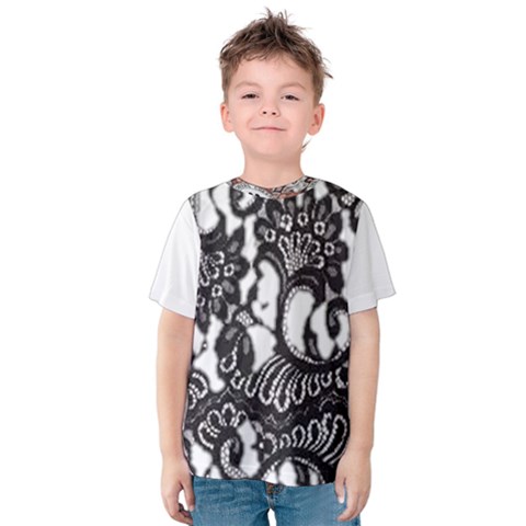 Im Fourth Dimension Black White 66 Kids  Cotton Tee by imanmulyana