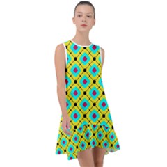 Abstract Pattern Tiles Square Design Modern Frill Swing Dress by Amaryn4rt