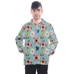 Illustration Flower White Pattern Floral Men s Half Zip Pullover by Amaryn4rt