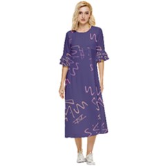 Background Abstract Pattern Design Double Cuff Midi Dress by Wegoenart