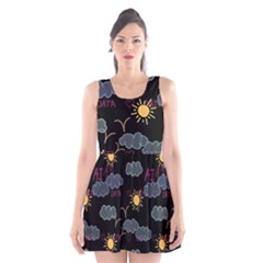 Illustration Cloud Computing Pattern Scoop Neck Skater Dress by Wegoenart