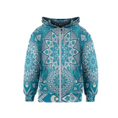 Mandala Blue Kids  Zipper Hoodie by zappwaits