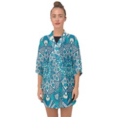 Mandala Blue Half Sleeve Chiffon Kimono by zappwaits